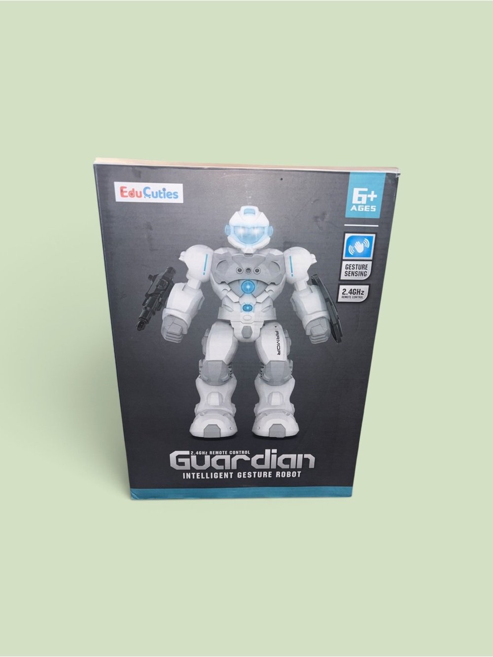 White and Blue Gesture-Sensing Robot Action Figure